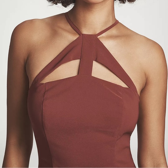 Anthropologie Halter Cutout Slim Midi Dress - Picture 4 of 4